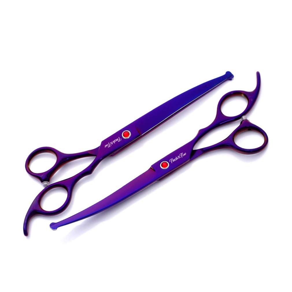 Fellschere für Haustiere, Scheren-Set für Haustiere, Klinge aus rostfreiem Stahl, Fellschere für Hunde, gerade Schere, Effilierschere, Gebogene Schere für Katzen, Hunde und mehr Haustiere