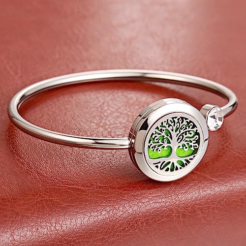 Birthday Gifts for Women-Essential Oil Diffuser Bracelet- Aromatherapy Bracelet Jewelry Stainless Steel Band with 10pcs Refill Pads XL101-2 - Image 6