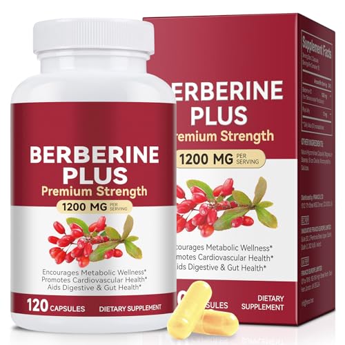 Berberin-Kapsel Berberine Premium-Stärke 1200 Mg Fördert Die Gesundheit Des Immunsystems Fördert Das Stoffwechselgleichgewicht Unterstützt Die Verdauung Und Darmgesundheit 120Pcs