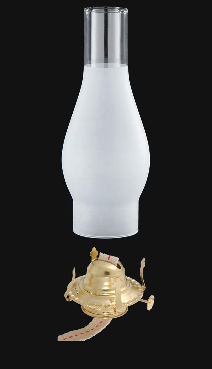 B&P Lamp® #2 Kerosene Lamp Burner and Premium 3" by 10" Frosted Chimney