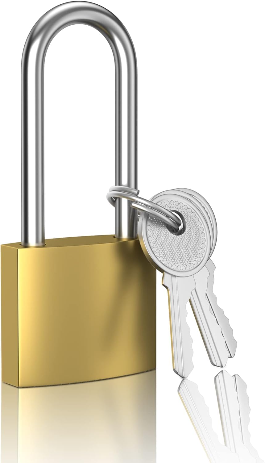 Candados de llave de 38 mm, candados de grillete largo con llaves, candados de armario de gimnasio, candado de alta seguridad, para interiores, puertas, garajes