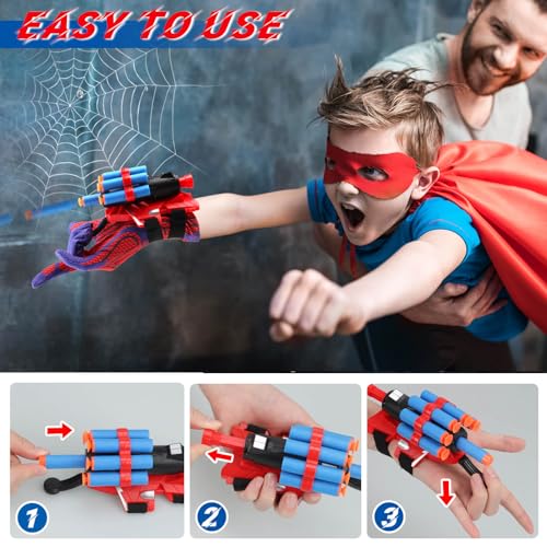 JONEG Web Shooters Toy for Kids 2 Pack, Toy for 3 4 5 6 7 8 Year Old Boy, Web Slinger with Spider Glove Launcher, Toys for Boys 4-6 6-8, Birthday Gifts - Image 6