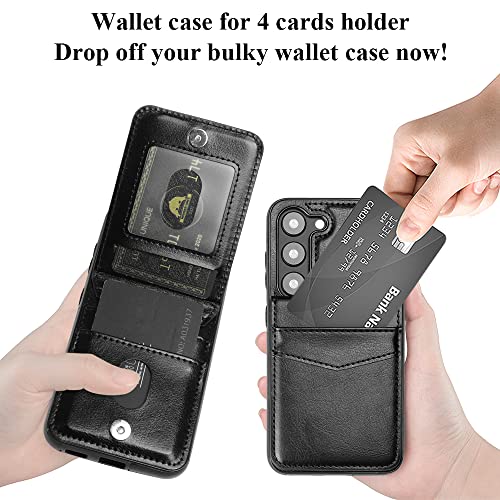 Lakibeibi Galaxy A54 5G Case, Dual Layer Lightweight Premium Leather Samsung A54 5G Case Wallet With Card Holders Magnetic Lock Flip Protective Phone Case For Samsung Galaxy A54 5G, Black #TOP2