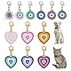 DELORIGIN 12 Stück Halsbandanhänger Mit Bösem Blick Für Katzen Und Hunde Herzform Emaille Legierung Haustierhalsbandanhänger Clip On Charms Halskette Halsband Für Taschendekor Schlüsselanhänger
