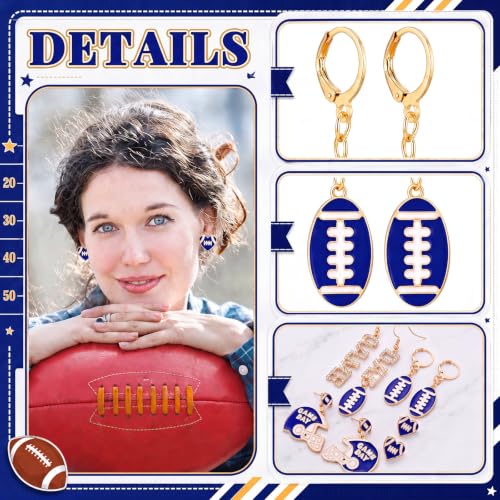 Image of Liliaafar 4 Pairs Game Day Football Earrings for Women