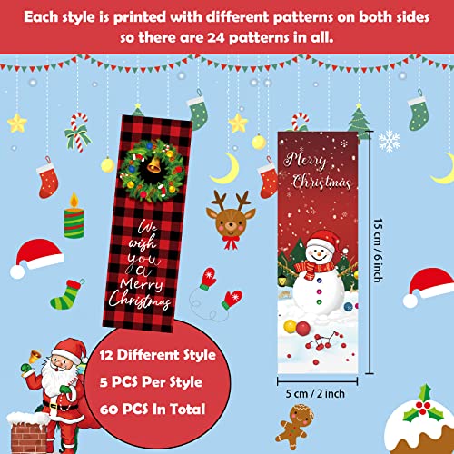 12 Pcs Christmas Bookmarks For Book Lovers, Cute Book Markers For Kids Reading, Paper Book Mark, Printing On 2 Sides About Xmas Holiday Present #TOP2
