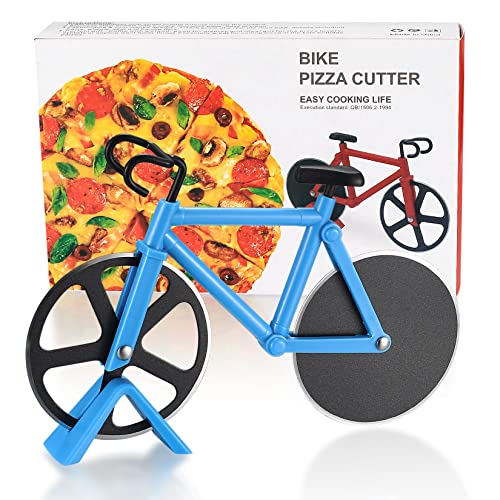 HexinYigjly Fahrrad-Pizzaschneider, Edelstahl-Pizzaschneider, Zwei Räder, Neuheit, Pizzaradschneider, Pizzaroller mit Ständer, mit Antihaftbeschichtung, geeignet für Küchenhelfer, Werkzeuge, Zubehör HexinYigjly Fahrrad-Pizzaschneider, Edelstahl-Pizzaschneider, Zwei Räder, Neuheit, Pizzaradschneider, Pizzaroller mit Ständer, mit Antihaftbeschichtung, geeignet für Küchenhelfer, Werkzeuge, Zubehör