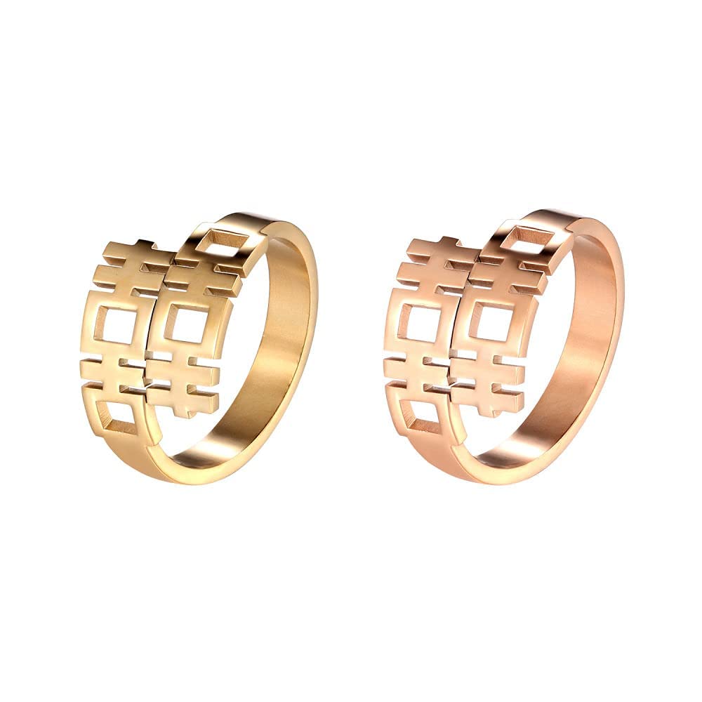 Frauen chinesischer offener Fingerring - Vintage Double Happiness Charakter Daumenring, Luxation Paar Schwanzring, einzigartig für Sich/Selbst