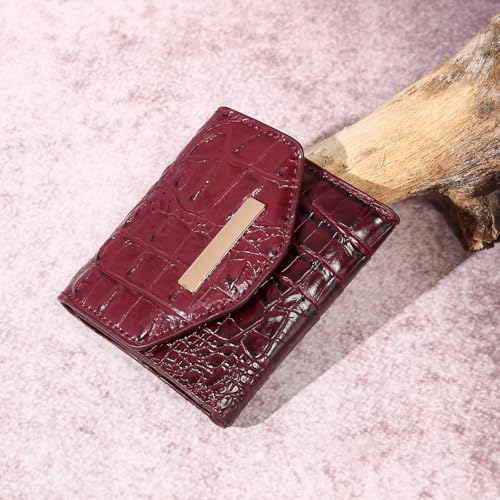 Crocodile Small Wallets Short Vintage Leather Credit Card Holder Luxury Clutch Mini Coin Purse for Women2