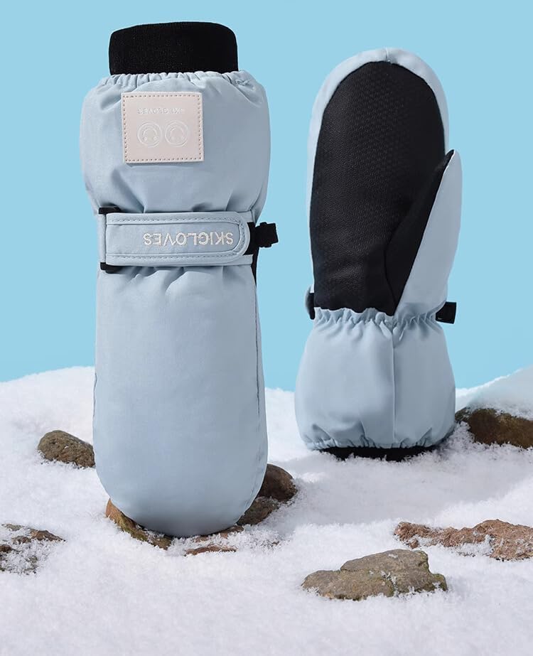 Kids Snow Mittens Waterproof Winter Ski Gloves Warm Thicken Snow Gloves for Girls Boys - Image 7