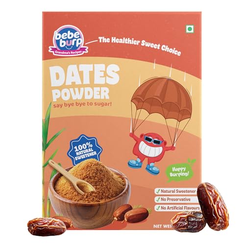 Image of BE'BE' BURP Date Powder| Kharik /Khajur Powder | 100% Natural Sweetener | No Preservatives, No Chemicals | Healthy Substitute for Refined Sugar | Dates for Little Ones, 200g