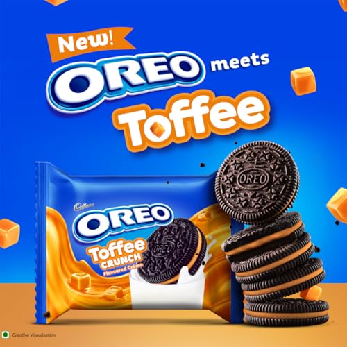 Image of Cadbury Oreo Toffee Crunch Flavour Creme Sandwich Biscuit, 275.55 g