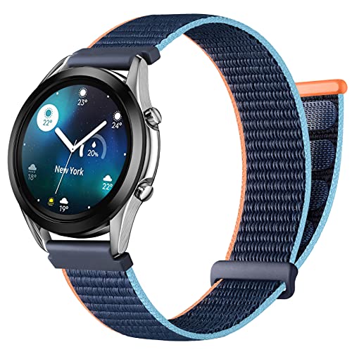 Oielai Correas Compatible con Samsung Galaxy Watch 3 45mm/Galaxy Watch 46mm/Samsung Gear S3 Frontier, Nylon Correa Compatible con Huawei GT 2 46mm, Azul Marino Cover