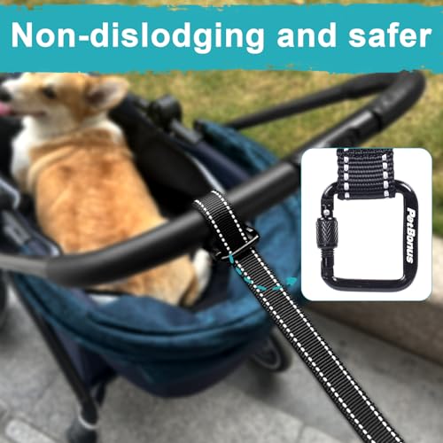 PetBonus Hundeleine Handgelenkriemen, Sicherheitsriemen für Rollleine Hundeleine und Kinderwagen, Abschl Ießbare Sicherheitsleine mit verstellbarem weichem gepolstertem Griff für Spaziergänge