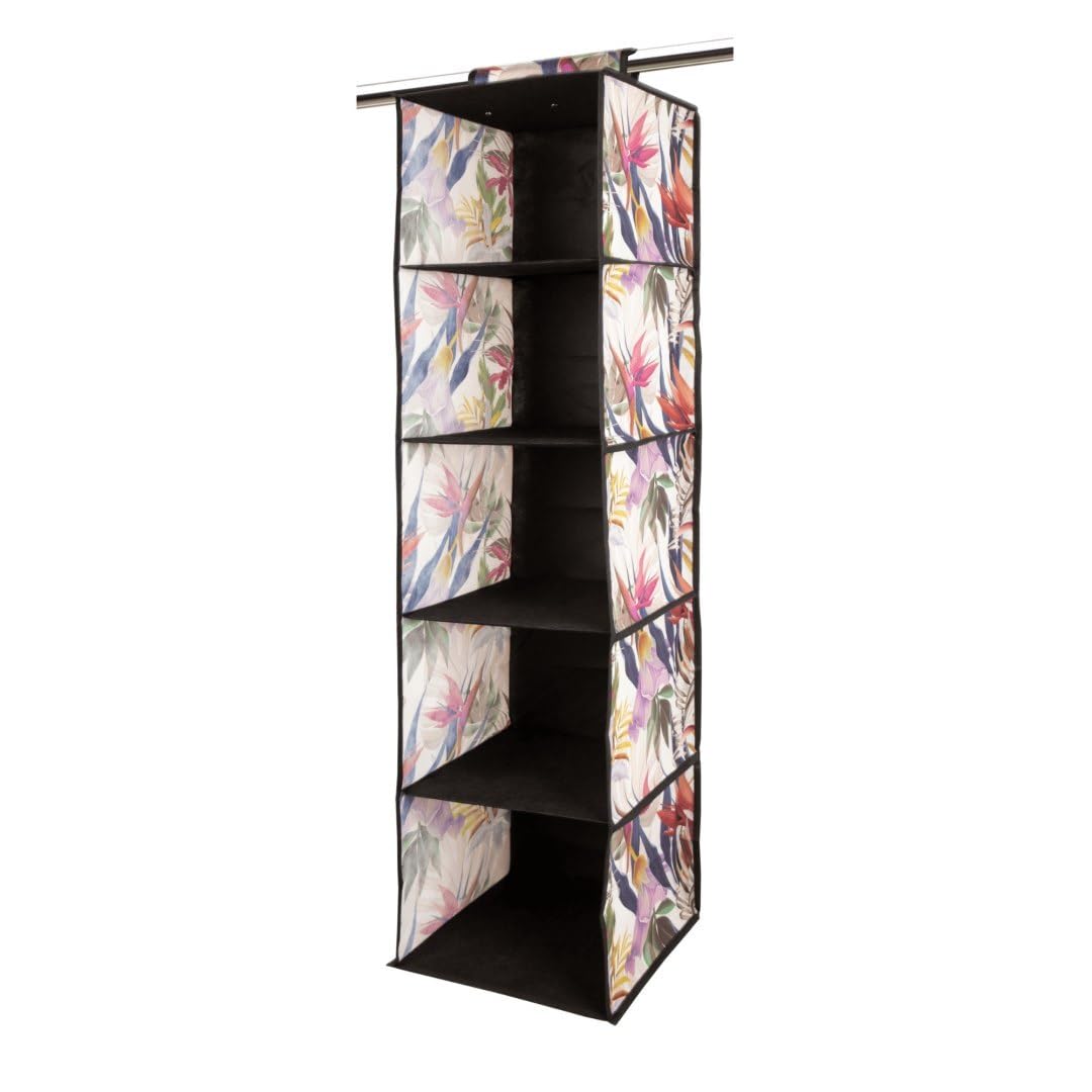 Organisateur 5 étagères à suspendre Floral Beauty rangement penderie tissu vertical