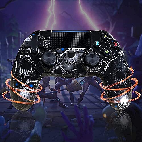 Kujian Controller For Ps4 2 Pack Wireless Controller For Playstaion 4/Slim/Pro With Double Shock Gamepads Remote For Ps4, Motion Sensor, Gaming Controller With 2 Usb Charging Cord (Skull+Galaxy) #TOP1