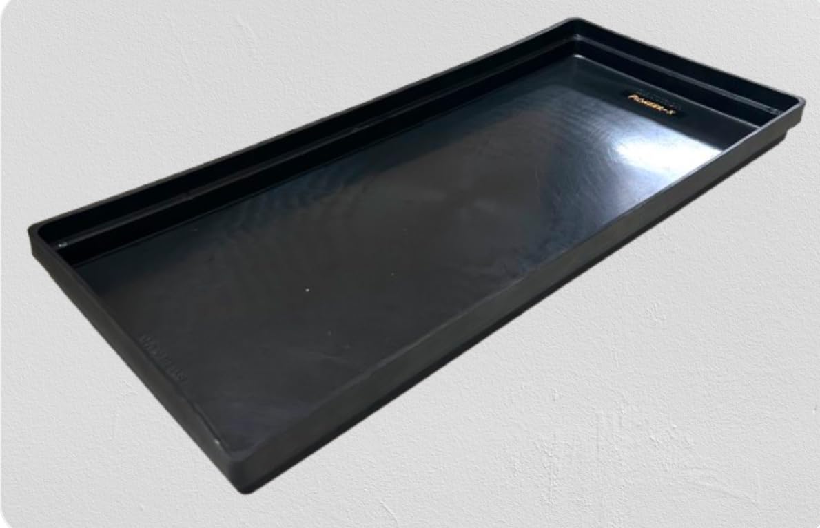 Pioneer-x Drip Tray for Tall Tubular Battery (Superstrong), 53 x 22 cm, Black, Protective Container Base