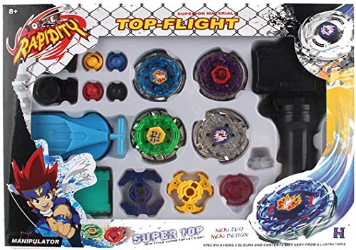 Besmon Battling Tops Pegasus/Flame Libra/Earth Eagle/ Lightning L-Drago Metal Master Fusion Spinning Launcher Tops Toys Gift for Boys - Thumbnail 2