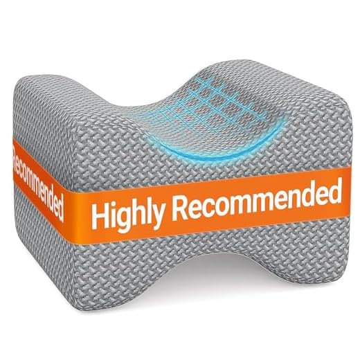 BlissTrends Memory Foam Knee Pillow, Knee Pillow for Side Sleepers, Leg Pillows for Sleeping Blood Circulation, Elevation Pillow for Spine Aligning, Sciatica, Back, Hip, Knee, Ankle Pain, Grey
