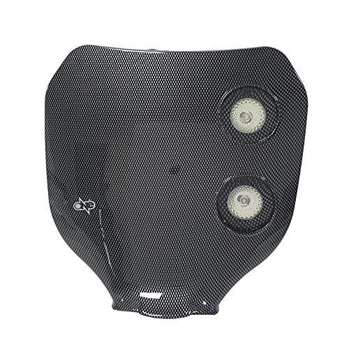 one BY CAMAMOTO MASCHERINA FARO per Moto da Enduro/Cross/Motard/Naked - Installazione Universale, Comprensivo di Lampadine e di Staffaggio e Fasce Elastiche. (CARBON)