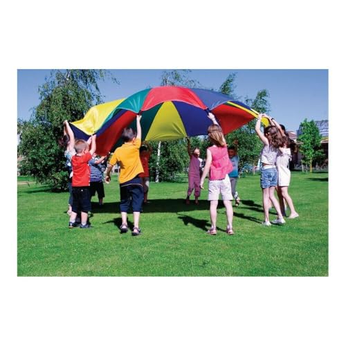 Parachute en nylon Amaya de 6 m avec 20 poignées colorées pour la motricité