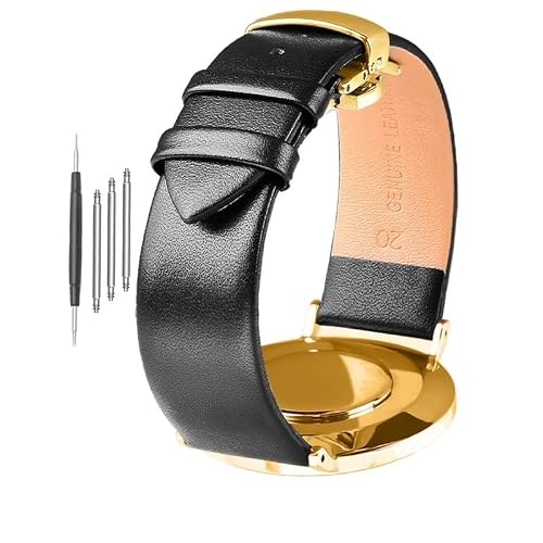 [Aocghfyer] �����^���U�[�X�g���b�v 12mm 14mm 15mm 16mm 17mm 18mm 19mm 20mm 21mm 22mm(B Black-Golden,15mm-width)