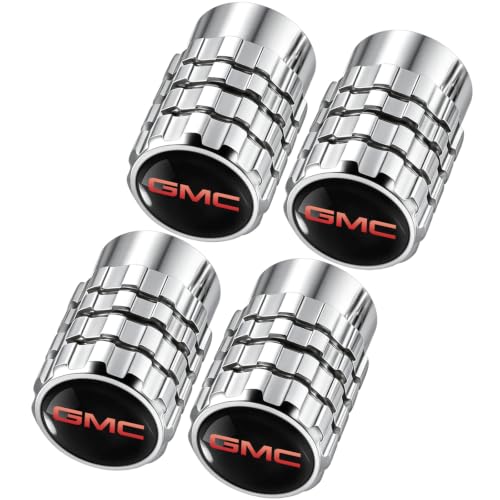 Image of 4pcs Tire Valve Stem Caps for GMC Series Stem Cap Universal Car Air Cover Car Accessories for Cars, SUV, Truck, Motorcycles Silver