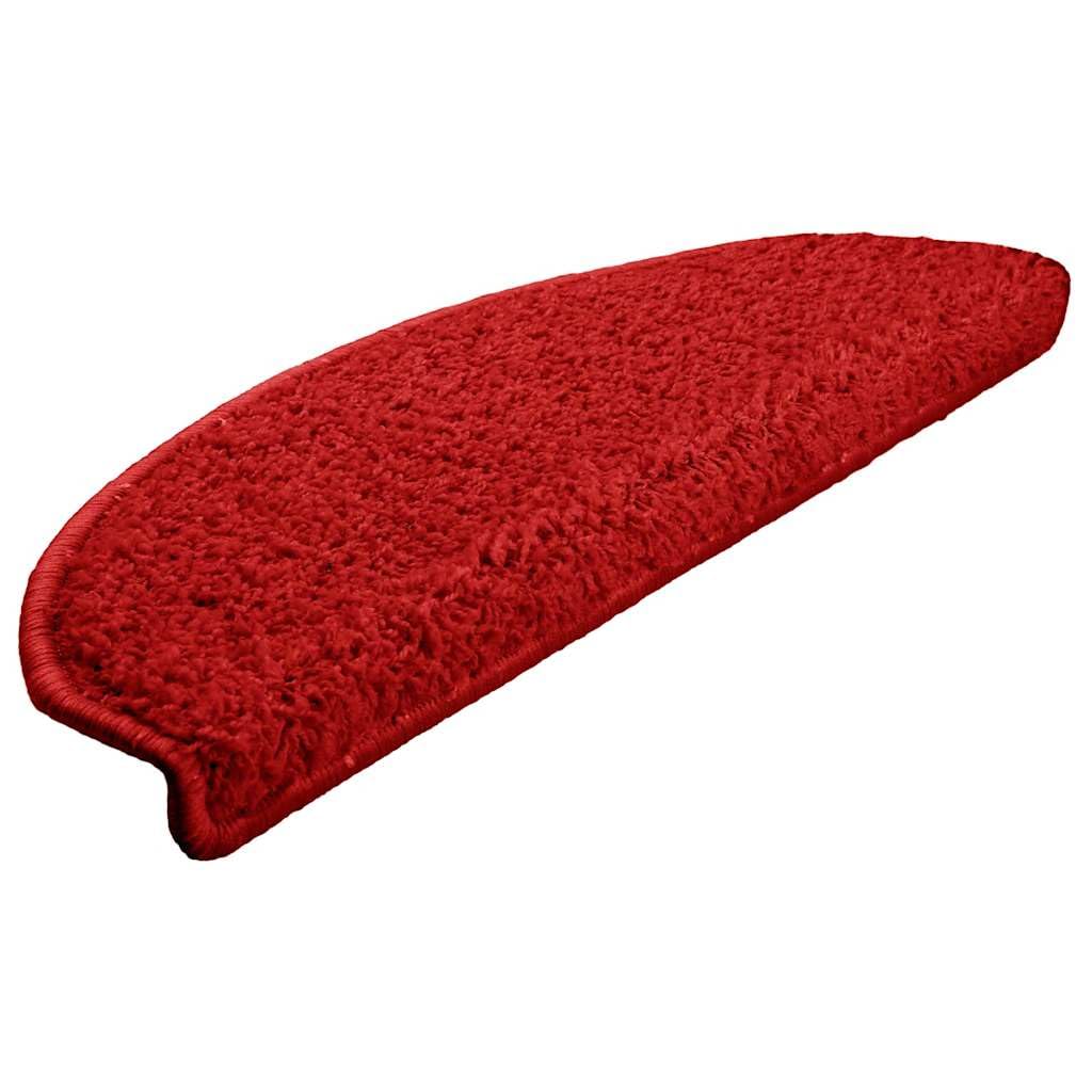 Tomostar Lot de 15 Marchettes d'escalier, Tapis d'escalier Autocollant Tapis pour Marche Protection d'escalier 15 pcs 65 x 21 x 4 cm Rouge Demi-Rond Grand