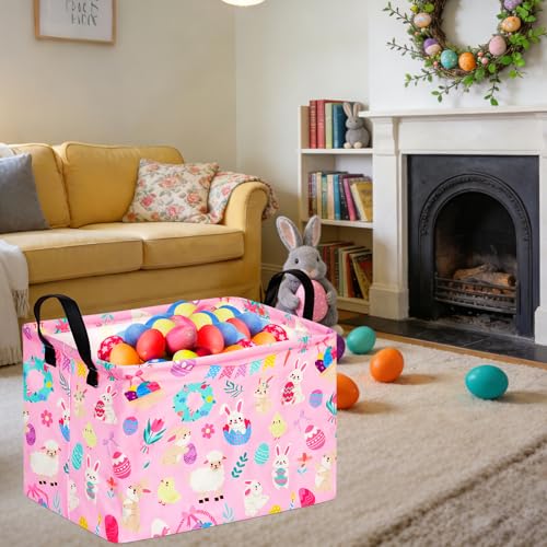 Image of Gift Toy Storage Basket for Girls and Boys, Storage Organizer for Nursery Hamper Home Bedroom Laundry Hamper Shelf Easter Baskets