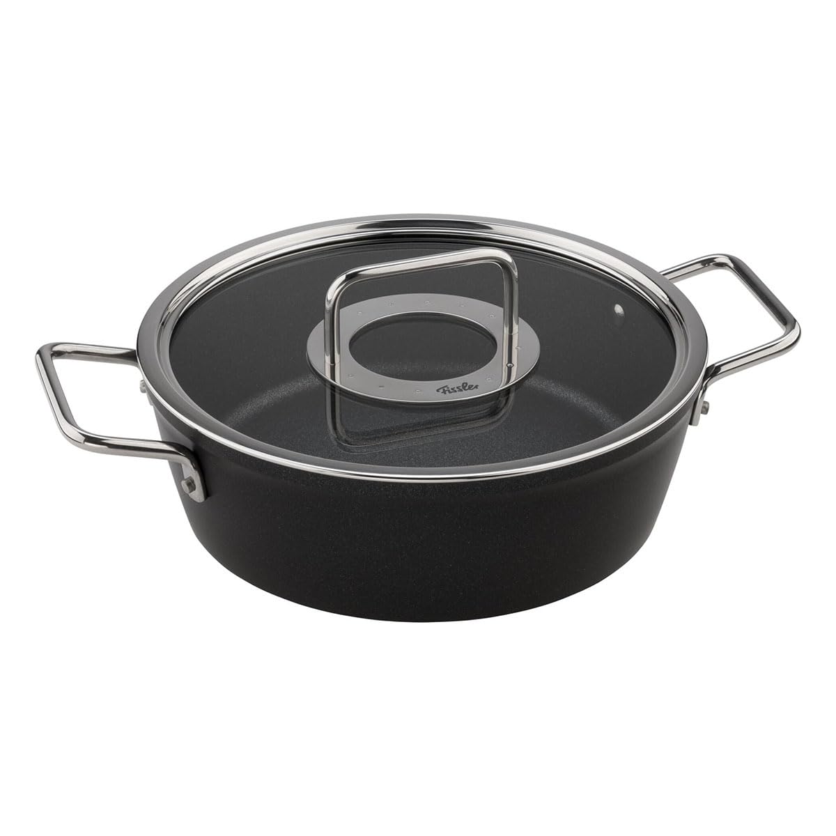 Fissler Adamant/zestaw garnków aluminiowych, 2-częściowy, garnek powlekany ze szklaną pokrywką, nieprzywierający (1 garnek do pieczenia, 1 rondel) – indukcja