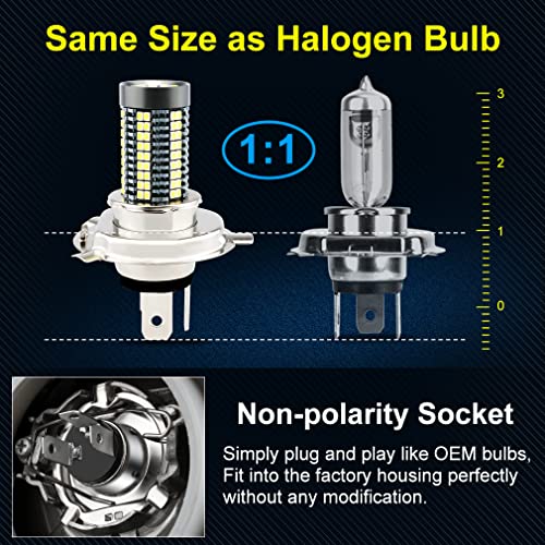 Atopli H4/9003 Led Headlight Bulb Motorcycle Hi/Lo Beam 360 Degree 7 Sides 126Smd Chips 6000K 2800 Lumens Super Bright White Hs1 Hb2 P43T Car Headlamp Pack Of 1 #TOP4