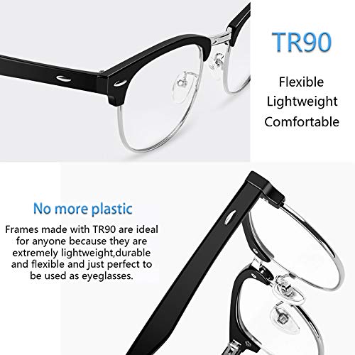 Image of 2 Pack Blue Light Blocking Glasses for Computer Eye Strain [Dry Eye & Sour Eye], Anti UV Reduce Headache Stylish Gaming Bluelight Blocker Glasses Men Women (Black Clear)