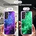 GUAGUA Compatible with Samsung Galaxy S21 FE 5G Case 6.4 Inch Glow in The Dark Noctilucent Luminous Space Nebula Slim Fit Cover Protective Anti Scratch Case for Galaxy S21 FE, Blue/Purple