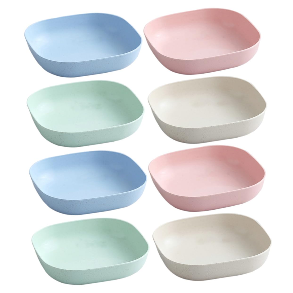 NAMOARLY 8pcs Wheat Straw Tray Household Food Bowl Square Dinner Plates Vinegar Dish Sushi Dipping Bowl Oatmeal Dish Multipurpose Bowl Appetizer Plates Square Dish Polypropylene (pp)
