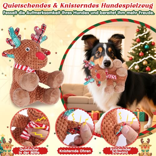 Generisch Quietschendes Hundespielzeug, Plüsch Welpenspielzeug, Robustes Interaktives Hundespielzeug für kleine und große Hunde, Langlebiges Kauspielzeug für Hunde, Gegen Langeweile