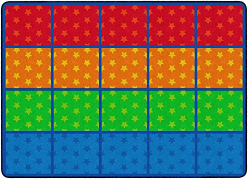 Flagship Carpets Multicolor Educational Rug for Kids Room or Playroom Mat, Home Learning Area or Classroom Carpet, (Seats 20), 6'x8'4