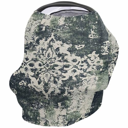 Nursing Cover for Breastfeeding Scarf, Abstract Dark Green Mottled Baby Car Covers Super Soft Multi Use for Canopy Shopping Cart Cover Blanket Stroller Cover