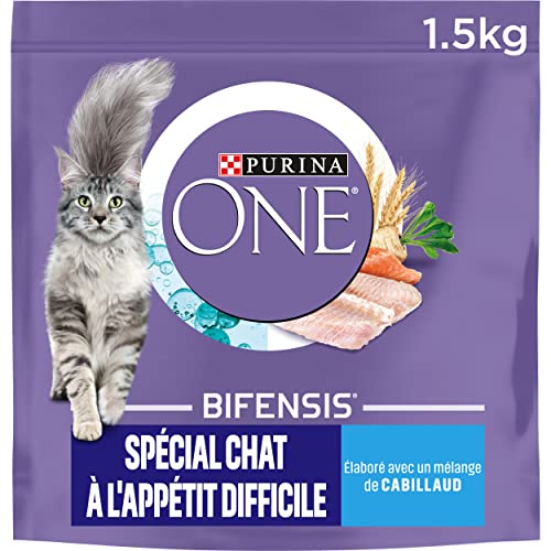Purina One – Aliment Spécial au Cabillaud/Truite à l&rsquo;Appétit Difficile pour Chat 1,5 Kg