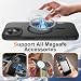 Ezanmull for iPhone 15 Case Magnetic Shockproof, Full Camera Protection, Fit for MagSafe, with Screen Protector X2, Translucent Anti-Fingerprint Case for iPhone 15 (Black)