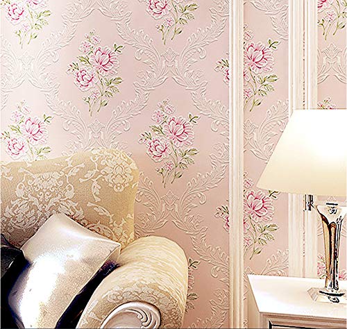 Papier peint rose en non-tissé écologique au style minimaliste