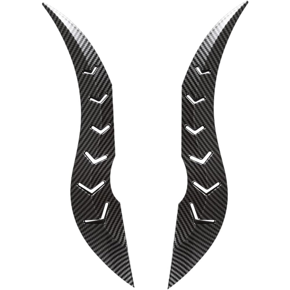 YDSTNiu 2 Pieces Car Dragon Horns Decoration for Mercedes Benz E-Klasse Limousine W214 I 2023-2024, Auto Front Splitter Bumper Lip Aggressive Carbon Fibre Pattern Accessories