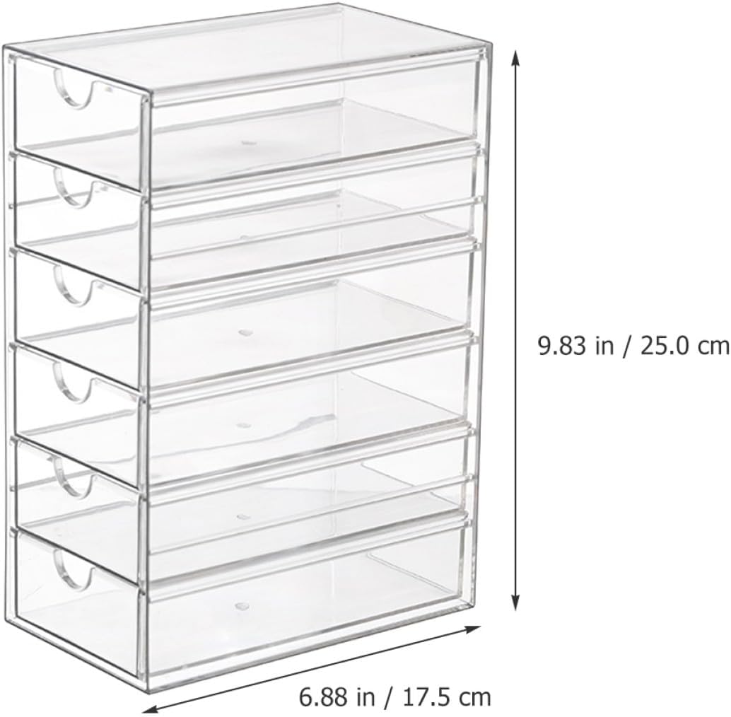 Multi-layer Transparent Desktop Drawer Organizer Box with Layers Capacity for Makeup Tools Cosmetics and Small Sundries Versatile Stackable Storage Container for Home Office Desk