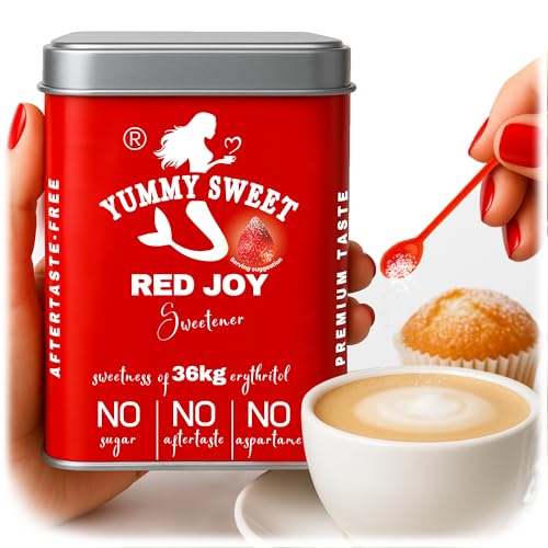 Red Sweetener By Yummy Sweet Zero Calorie & Aftertaste, Tastes Like Sugar, Diabetic Sweets Sugar-Free, Zero Glycemic Index Keto-Friendly Artificial Sw