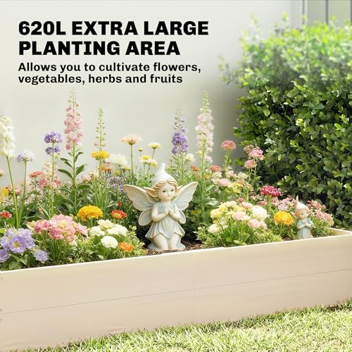 Outsunny Wooden Raised Bed For Garden, 620L Extra Large Raised Garden Bed With Open Bottom, 180 X 120Cm Outdoor Elevated Planter Box For Vegetables, Herbs And Flowers, Easy Assembly, Diy Painting - 3