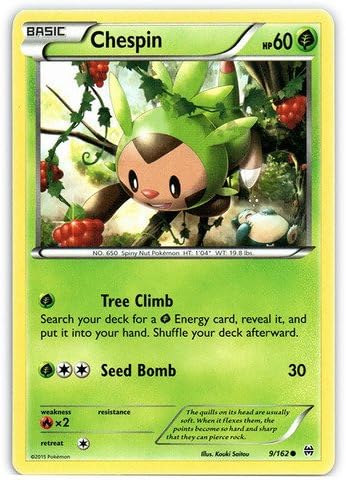 Amazon Com Pokemon Chespin 9 162 Xy Breakthrough Toys Games