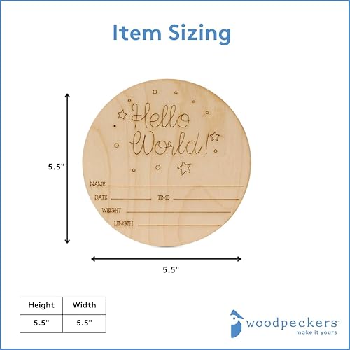 Miniatura 5 de Cartel de bienvenida al recién nacido de 7 pulgadas, paquete de 5 letreros de anuncio de nacimiento para hospital, letreros de madera con nombre de