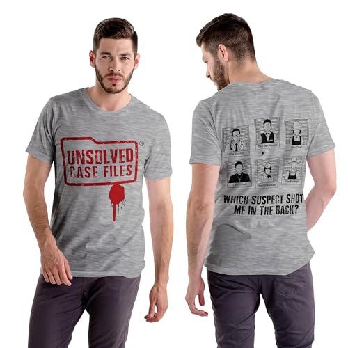 T-shirt unsolved case avec puzzle de résolution de crime en coton respirant