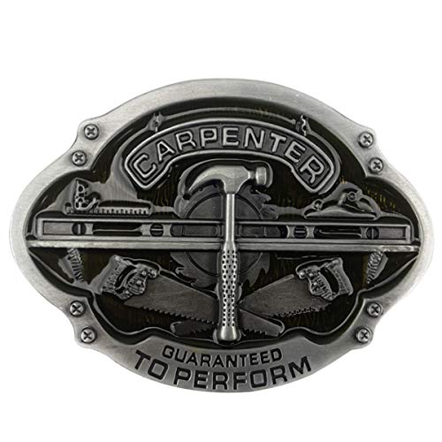 Daisybaby Novelty Carpenter Belt Buckle Men feets Simple Western Cowboy Oval Belt Buckles, One Size
