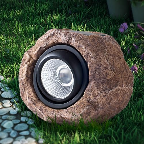 VISFLAIR 2 Pack Solar Rock Lights, Outdoor Decorative Garden Spotlights
