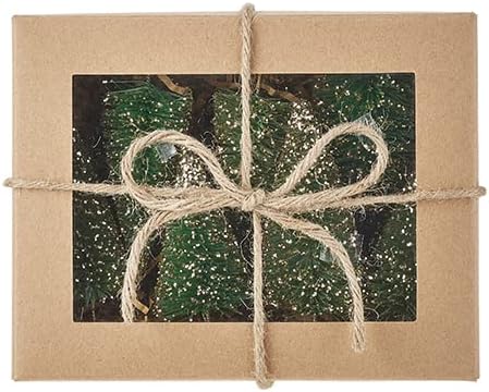 RAZ Imports Juego de 7 árboles verdes para botellas, Navidad, Halloween, Acción de Gracias, Pascua, sisal y MDF, adornos colgantes